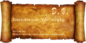 Davidovics Vászoly névjegykártya
